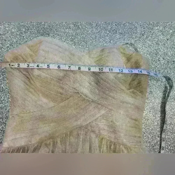 LAURA PETITES CHAMPAGNE GLITTER MININ DRESS SIZE 10 - Picture 4 of 9